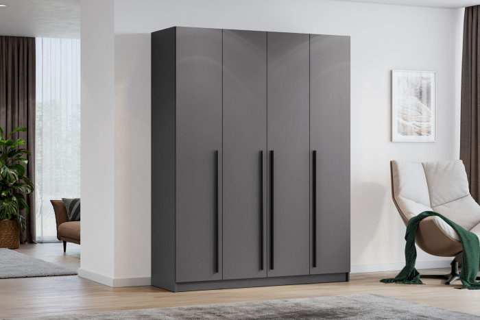 Шкаф распашной Берген ШК-1600, Серый графит