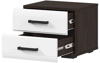 ЛИБЕРТИ ТБ 01 Тумба прикроватная (400х330х340) Фасад МДФ БЕЛЫЙ ГЛЯНЕЦ/Корпус ВЕНГЕ