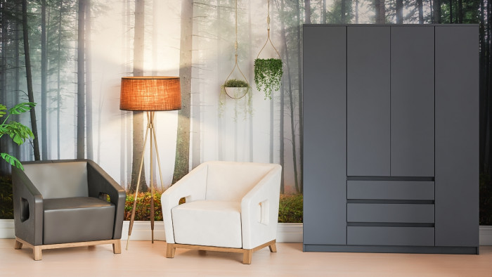 Мори Шкаф МШ1600.1, цвет графит, ШхГхВ 160,4х50,4х209,6 см.