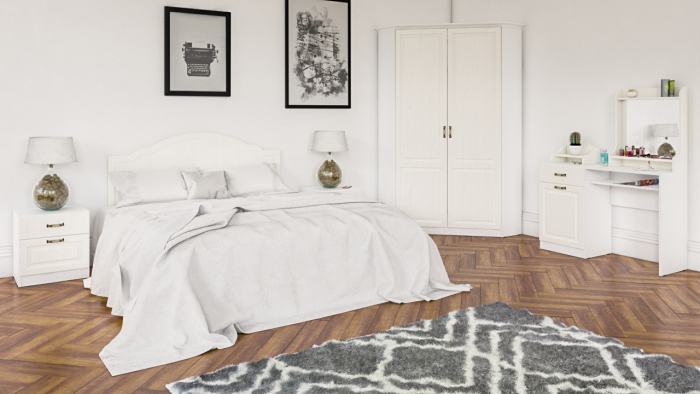 Ливерпуль Стол туалетный 12.46 + Полка 10.118 + Полка 10.117, цвет ясень ваниль/белый, ШхГхВ 119,8х41,3х152,3 см., НЕ универсальная сборка