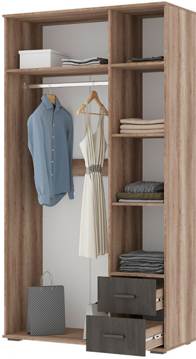 НЕЛЬСОН ШК 01 (СОЛО-1) Шкаф (1.200х2,200х0,500) дуб каньон/железный камень