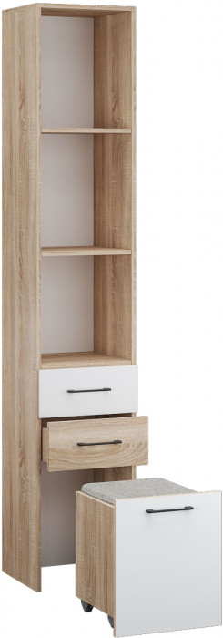 Прихожая Денвер пенал с пуфиком дуб сонома/белый