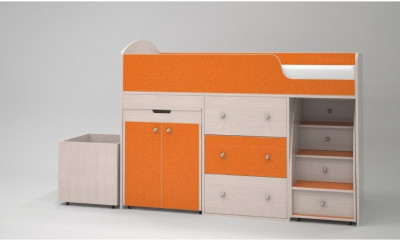 Кровать-чердак Малыш 70х160 (оранжевый)