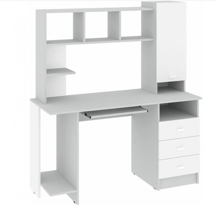 стол компьютерный КС-003 серый/белый