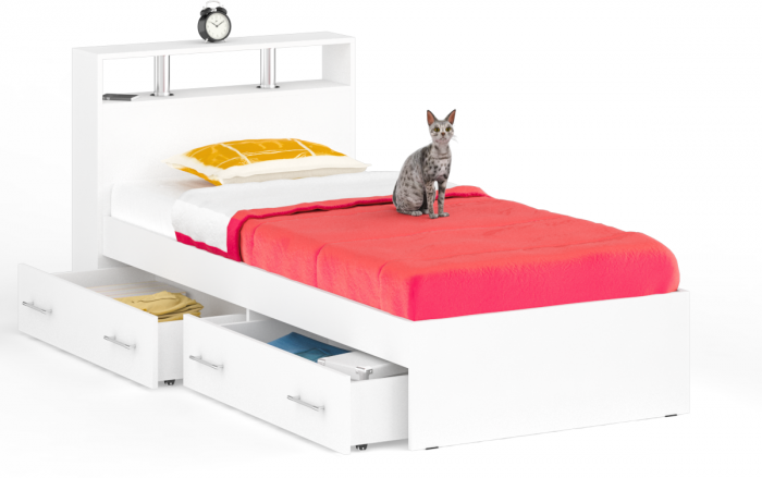 Камелия Кровать с ящиками 0900, белый