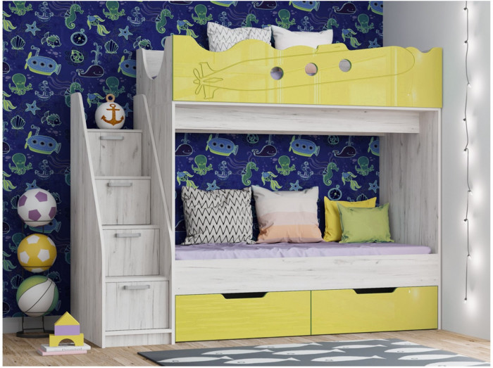 Модульная детская Юниор-15 МДФ, композиция 3