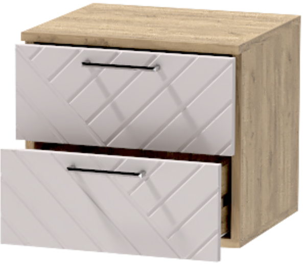 Тумба-6 прикроватная подвесная "Иннэс-7", Крафт золотой/Грэй софт