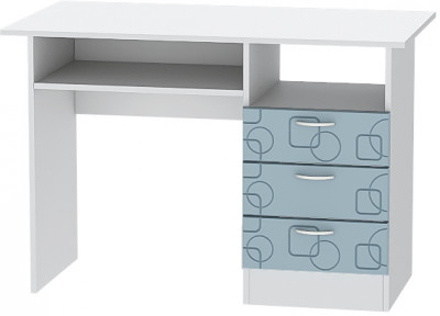 Стол письменный Бриз МДФ для детской, Белый/Антарктида (Квадрат)