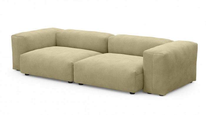 Диван Фиджи двухсекционный (большой) Cilium Cream 273*116*62 см, Бежевый Вельвет Нераскладной Фиеста