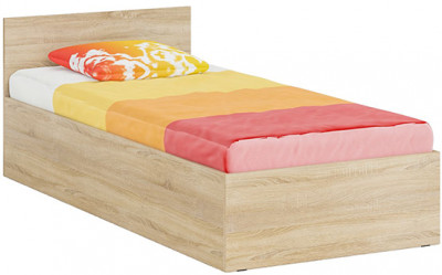 Стандарт Кровать 0900, цвет дуб сонома, ШхГхВ 93,5х203,5х70 см., сп.м. 900х2000 мм., без матраса, основание есть