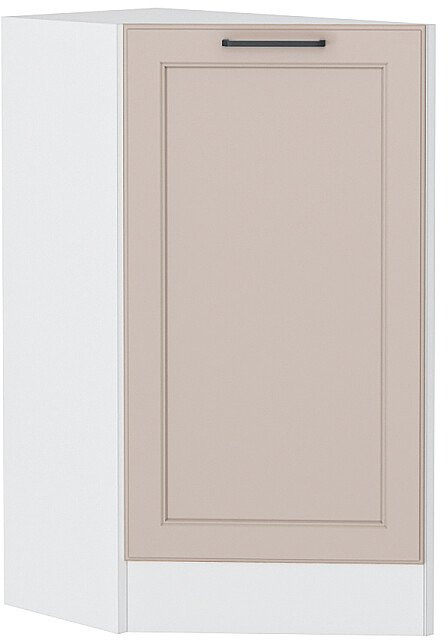 Кухонный гарнитур угловой Барселона-05, МДФ/Стекло, 220×160 см, Белый/Кашемир (Снежный мрамор)