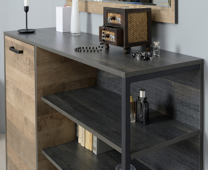 Трувор Прихожая 172, цвет дуб гранж песочный/интра, ШхГхВ 159х37х195 см., универсальная сборка