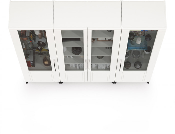 Валенсия Гостиная № 072, ЛДСП белый шагрень/МДФ белый шагрень