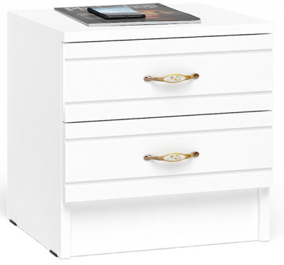 Елена Тумба прикроватная, корпус белый/фасад мдф белый глянец