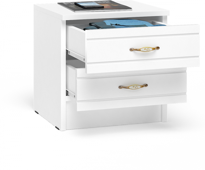 Елена Тумба прикроватная, корпус белый/фасад мдф белый глянец