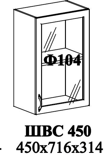 Ф-104 Альфа (ШВС 450) МДФ холст белый