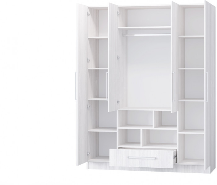 Пион Шкаф 4-х створчатый, Сандал светлый