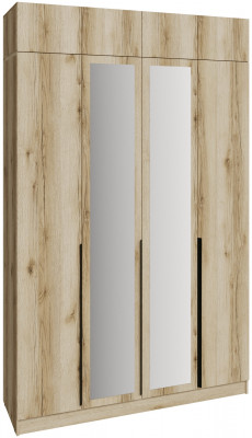 Шкаф 1,6 с антресолью и зеркалом Мадрид, Дуб делано