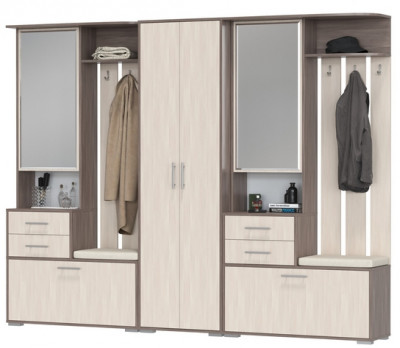 Прихожая Домино 3, бодега тёмный/бодега светлый