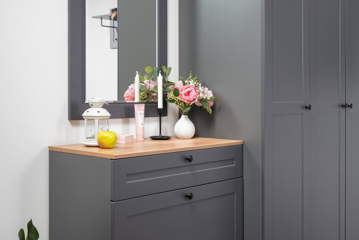 Остин Прихожая 60, цвет серый графит/дуб крафт золотой, ШхГхВ 360х54,3х229,6 см., универсальная сборка