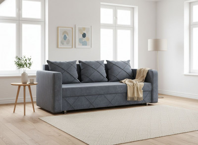 Диван-еврокнижка Стелла, 145х190, велюр серый