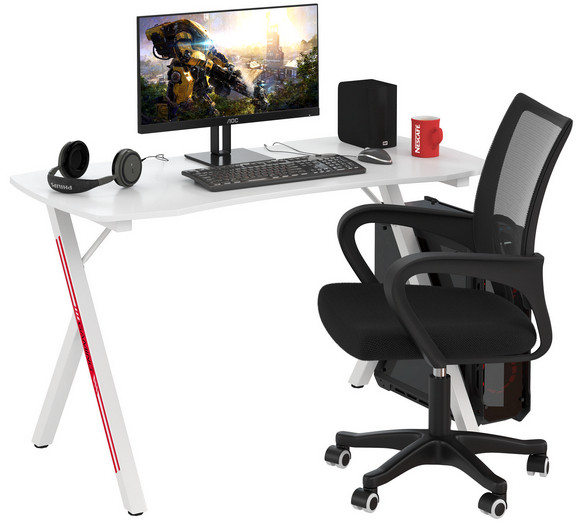 Игровой стол Мебель--24 GT-2310 + кресло компьютерное 103 чёрное, белый