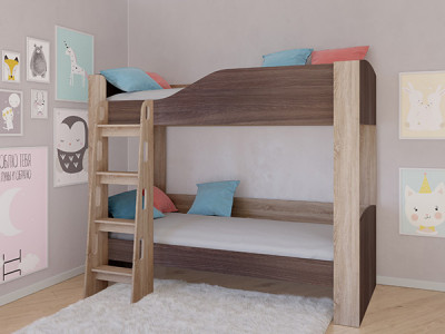 Кровать двухъярусная АСТРА 2 Сонома/Дуб Шамони без ящика