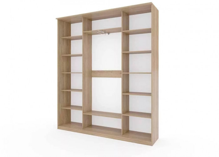 Шкаф купе Модерн 2076х450 3-х дверный 3-х секционный фотопечать №1 ясень