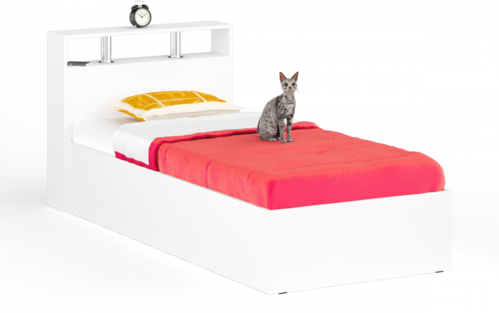 Камелия спальня № 7 Кровать 900 + Стол косметический + Зеркало + Комод, белый