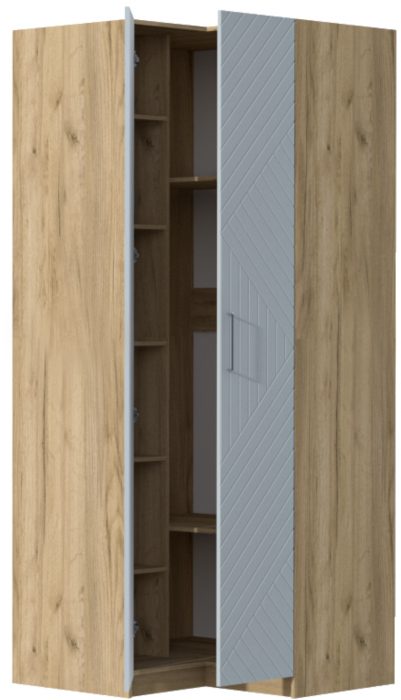 Шкаф угловой "Иннэс-7" - Крафт золотой/Монблан Р-856