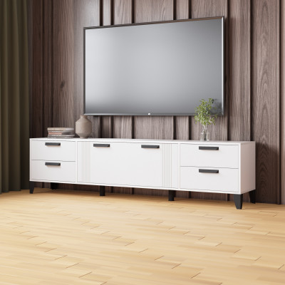 Тумба ТВ с опорами Парус-12, Белый/Белый снег