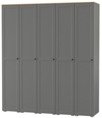 Остин 13.225 Шкаф-пенал 5 шт., цвет серый графит/дуб крафт золотой, ШхГхВ 200х54,3х229,6 см., универсальная сборка