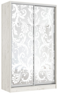 Шкаф-купе Тринити-3 (1,35 м), Дуб крафт белый