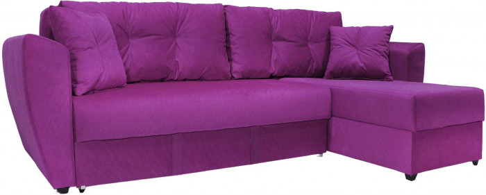 Диван-кровать угловой Амстердам Люкс, 150х200, еврокнижка, велюр, фиолетовый