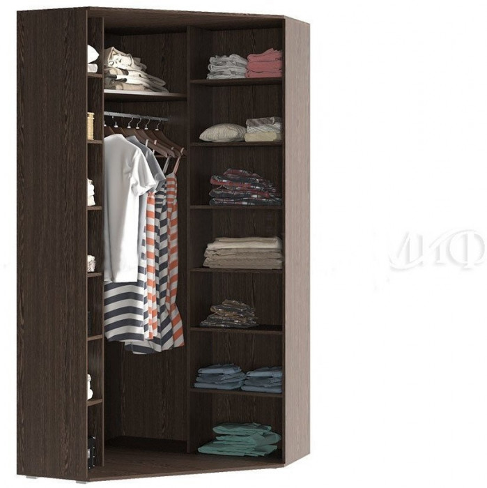 Ким Шкаф угловой универсальный (Венге, Белый глянец)