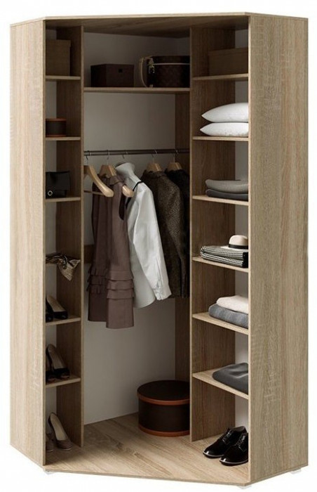 Ким Шкаф угловой универсальный (Венге, Белый глянец)