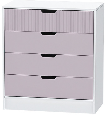 Детский Комод Бриз МДФ, Белый/Ирис (Полосы)