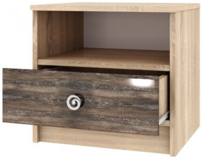 Мадлен Тумба прикроватная дуб сонома/МДФ дуб шале мореный