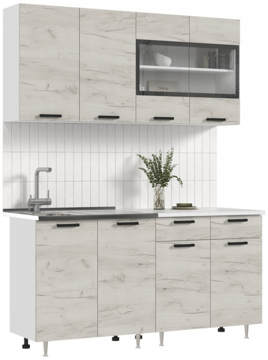 ЛДСП Кухня Рио NEW 1,6м крафт белый/белый