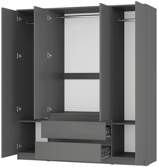 Симпл ШК-13 шкаф 4-х створчатый графит