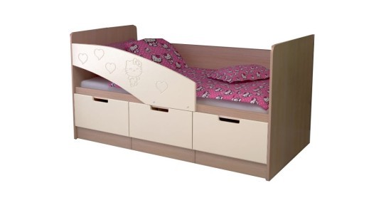 Детская кровать Бемби-7 МДФ, 80х160, ваниль