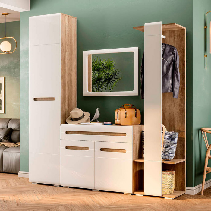 Спальня "Наоми" ШК-25 дуб каньон/белый глянец МФ07