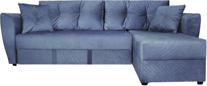 Диван-кровать угловой Амстердам Люкс, 160х200, еврокнижка, велюр, серый