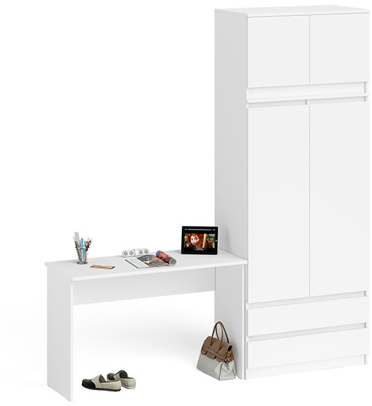 Мори письменный стол МСП1200.1 + Шкаф МШ900.1 + Антресоль МА900.1, белый