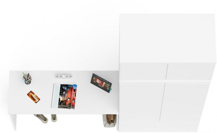 Мори письменный стол МСП1200.1 + Шкаф МШ900.1 + Антресоль МА900.1, белый