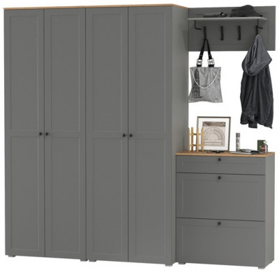 Остин Прихожая 29, серый графит/дуб крафт золотой