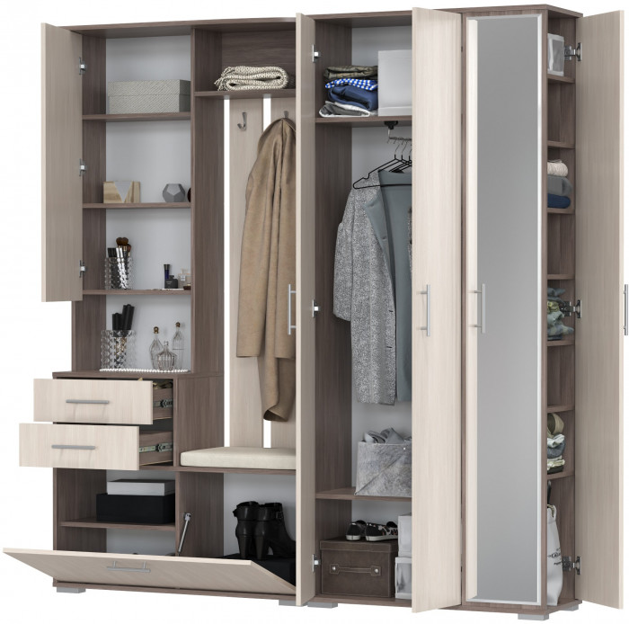 Прихожая Домино 5, бодега тёмный/бодега светлый