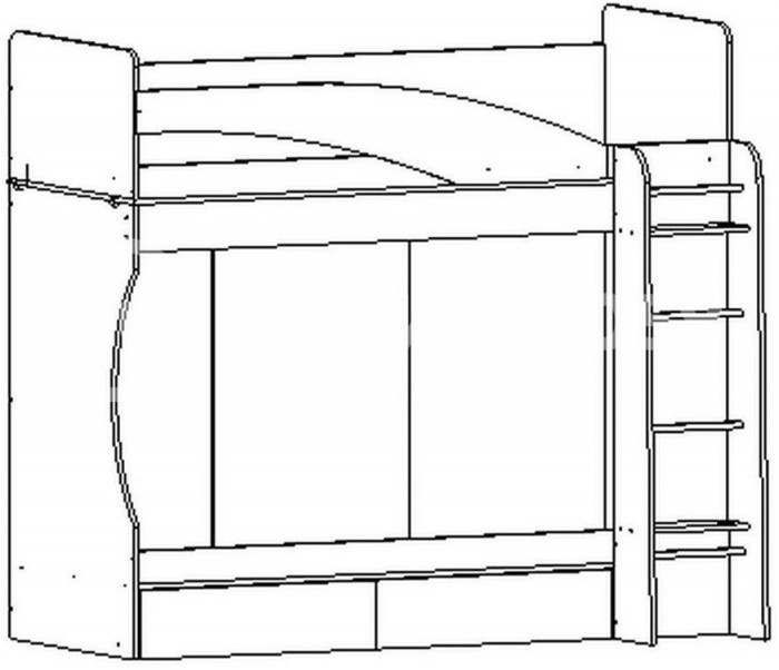 Двухъярусная кровать Бемби МДФ, голубой металл / белфорд, склад