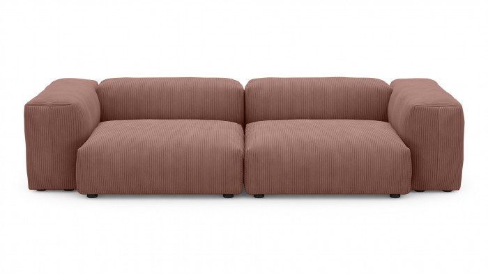 Диван Фиджи двухсекционный (большой) Cilium Coral 273*116*62 см, Розовый Вельвет Нераскладной Фиеста