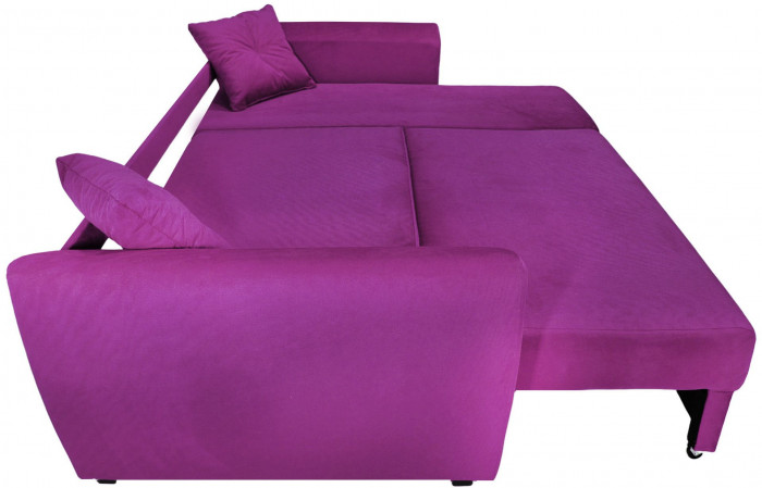 Диван-кровать угловой Амстердам Люкс, 160х200, еврокнижка, велюр, фиолетовый